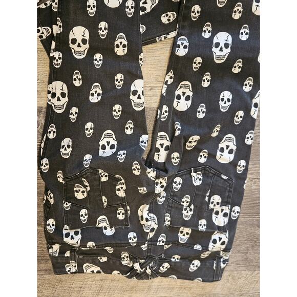 Tripp NYC Emo Goth Punk Rocker White/Black Toxic Skull T- Jeans Pants Skinny 27 - Picture 7 of 7